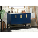 Elegant Decor Indoor Modern Under Sink Bathroom Fixtures Storage Organizer Cabinet 60 Inch Single Bathroom Vanity - Grey