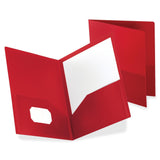 Oxford Poly TwoPocket Folders, Red, Letter Size, 25 per Box, (57411)