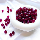 Jabrand 145pcs Glass Beads, 8mm Glass Beads for Barcelet and Jewelry Making DIY Crafts (Burgundy)