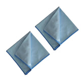 DESKEMAI 2 Pack Microfiber Glass Cleaning Cloth, Lint Free, Blue, 15.7x15.7 Inch Large Size for Windows, Glasses, Mirrors, Winds