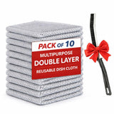 KRITVA Non Scratch Double Layer Dish Wash Cloth | Steel Wire Dishwashing Rags | for Utensils, Sink & Counter Cleaning | Reusab