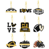 Rertcioph 9 Pcs Football Diamond Painting Kits DIY Double Sided Diamond Art Keychains Hanging Ornament Kits Fans Gift for Pittsb