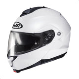 HJC C91 Solid Modular Motorcycle Helmet with HJ-17 Pinlock Shield, DOT Approved(Semi Flat Pearl White, Small)