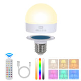 HMLUESR Rechargeable Light Bulbs with Remote Control, 3600mAh E26 Base Battery OperatedLED Bulb for Lamp Sconce, 300LM 15 RGB Li