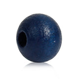 1000 Painted Navy Round Wood Beads 8mm Very Small Wood Beads with 2mm Hole
