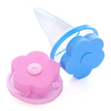 Hrjp Flower Shape Laundry Washing Machine Hair Removal Ball Pack Of 2 | Reusable Floating Lint Filter Net Bag For Clothes Cleani