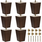 Hoteam Set of 8 Square Wood Furniture Legs Mid Century Modern, Replacement for Sofa, Couch, Chair, Dresser & Table, DIY Projects