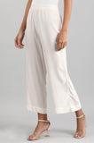 Aurelia White Solid Palazzo Pants For Women Off White Xl