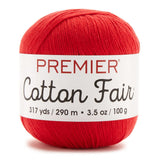 Premier Yarns Cotton Fair Solid Yarn, Red