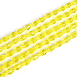 300pcs Czech 12mm Faceted Teardrop Crystal Glass Beads Bulk Light Topaz Yellow