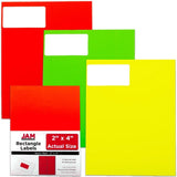 JAM PAPER Shipping Address Labels - Standard Mailing - 2 x 4 - Assorted Bright Neon Fluorescent - 6 Packs of 20 Labels - 120 Lab