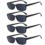 Kerecsen 4 Pack Reading Glasses for Women Men Sun Readers Sunglasses Spring Hinges Lightweight Eyeglasses (4 Pack 4Black/Gray Le