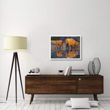 African Elephants, Okavango, Botswana-Paper Art-34,,X26,,