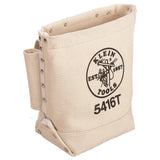 Klein Tools 5416T Tool Bag, BullPin and Bolt Pouch, No. 4 Canvas with Tunnel Connection, 5 x 10 x 9Inch