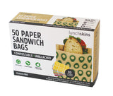 Lunchskins Compostable Food Storage Sandwich Bags Avocado, 50 count
