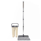 OVENTE Mop and Bucket Wringer Set, Washable Microfiber Pad, Beige MBP32BGG