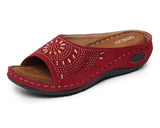 Ortho Joy Women'S Cherry Faux Leather Slipper - 7 Uk,Cherry,6,B08P8RQQ3H
