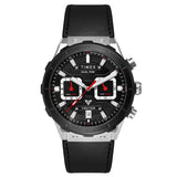 Timex Vector Analog Watch For Man With Black Round Dial & Black Leather Strap Band Water Resistant Men'S Wrist Watches - Tweg248