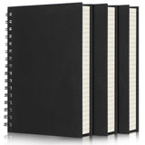 EUSOAR Spiral Notebook College Ruled, 3packs Black A5 5.5inch x 8.3inch Tearoff Paper Thick Hardcover, 160Pages/ 80Sheets 100GSM Line