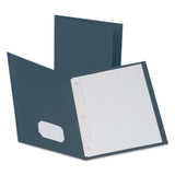 Oxford 57738 Twin Pocket Folders,w/Fstnrs,11Inch x81/2Inch,25/BX,Dark Blue