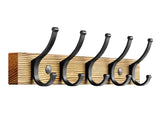 Optish Coat Rack Wall Mount, 16.5 Inches Wood Coat Hooks Wall Mount, Wall Coat Rack with 5 Hooks, Hat Rack Wall Hooks for Hangin