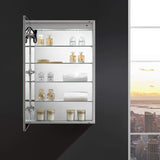 Fresca Tiempo 24 Wide X 36 Tall Wall Mount Bathroom Medicine Cabinet With Dimmable Led Lights, Left Hinge, 4 Shelves, Anti-F