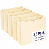 Enday Manilla Folders 8.5 X 11 (25 Pack) File Folders Straight Cut Tab Letter Size Jacket Folders For Home & Office, Pocket