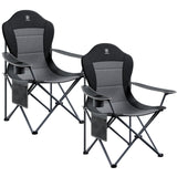 EVER ADVANCED Folding Camping Chair with High Back Padded 2 Pack Oversized Portable Lawn Chairs Lightweight Sturdy Steel Foldabl