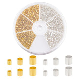 PH PandaHall Crimp Tube Beads, 3000 Pcs 1.5mm 2mm 2.5mm Brass Tube Crimp End Spacer Beads Cord End Caps Loose Stopper Bead for E