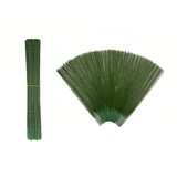 Enajucy 100 pcs Floral Stem Wire - Plastic Artificial Flower Green Stem Rod - Plant Stub Wire Green Florist Wires (10 inch / 25c