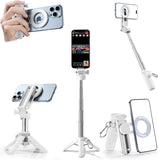 CloudValley Magnetic 4-in-1 Multifunctional Selfie Stick Tripod, Mini Portable Pocket Phone Stand with Detachable Remote, Compat