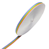 Rainbow Striped Grosgrain Ribbon 3/8 - 55 Yards Colored Stripes Double Sided Polyester Fabric Ribbon for Christmas Gift Wrapping