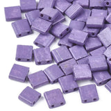 Crafans 200Pcs Rectangle Glass Seed Beads Tila Beads Baking Paint 2 Hole Glass Beads Carrier Beads Square Spacer Beads for Jewel