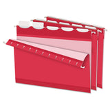 Pendaflex 42623 Colored Reinforced Hanging Folders, 1/5 Tab, Letter, Red, 25/Box
