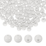 HARFINGTON 100pcs White Acrylic Round Beads 6mm Dia 1.9mm Hole Plastic Resin Smooth Balls Loose Bead for Jewelry Making Bracelet