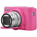 Canboc Camera Silicone Case for Canon PowerShot SX740 SX730 Digital Camera, Soft Silicone Cover with Detachable Lens Cover, Rose