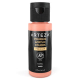 ARTEZA Acrylic Pouring Paint, 2 ounces, Coral High Flow Acrylic Paint, No Mixing Needed, for Pouring on Canvas, Glass, Paper, Wo