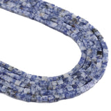 BEADIA Natural Blue Sodalite Cube Spacer Beads 4mm Loose Square Stone Beads for Jewelry Making 38cm/Strand