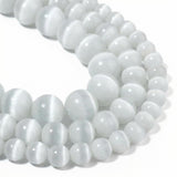 Yochus 60pcs White Cat Eye Stone Beads