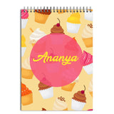 Funcart Customized Drawing File For Office/School Cupcake Theme Personalized Name 100 Gsm Paper 7.5 * 11 Inches Digital