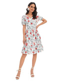 Toplot Floral Printed White Midi (T-Midi-5015-L),White,,B0B3XYP8ML