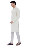 Divisive Men'S Sequince Embroidered Cotton Blend Only Slim Fit Kurta (Dkrt515_Xxl_Off White)