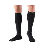 Truform Compression Socks, 8-15 mmHg, Men's Dress Socks, Knee High Over Calf Length, Black, Small