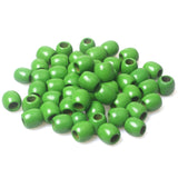 110 Green Painted Barrel Wood Beads 17 x 16mm Diameter 6mm Large Hole for DIY Crafts Making, Loose Spacer Macrame Beads