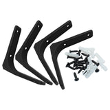 Kemcatui 4x4 Inch L Bracket Heavy Duty, 4Pcs Metal Shelf Brackets Black Corner Brace, 90 Degree Wall Mount Right Angle Brackets,