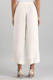 Aurelia White Solid Palazzo Pants For Women Off White Xl