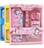 Eclet 12Piece Pink UnicornThemed School Supplies Set for Girls | Stationery Gift Kit with Pencil Box, Eraser & Sharpener | Ran