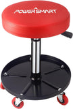 PowerSmart Rolling Mechanics Seat, 300 LBS Capacity Heavy-Duty Pneumatic Adjustable Garage Stool with Tool Tray Storage