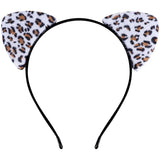 ASHONE Cat Ears Headband for Women Cute Cat Costume Hair Accessories for Halloween Party Cosplay (Off White, One Size)