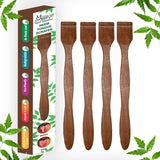 Mini Storify Natural & Pure Neem Wood Tongue Cleaner Pack Of 4 Neem Tongue Scrapper For Adults & Kids Organic Neem Wood